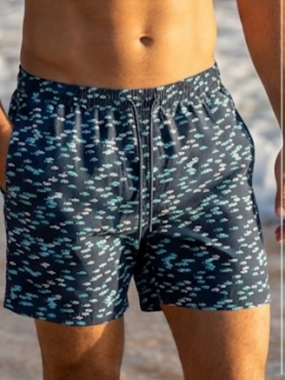 Club Room Navy Swim Trunks with Aqua Dot Pattern Size  XL